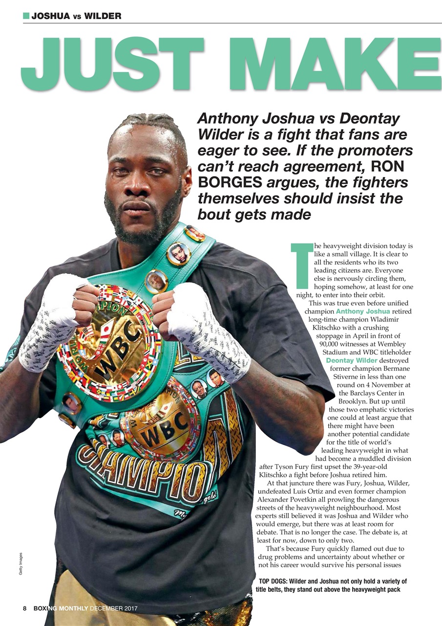Boxing Monthly Preview Pages