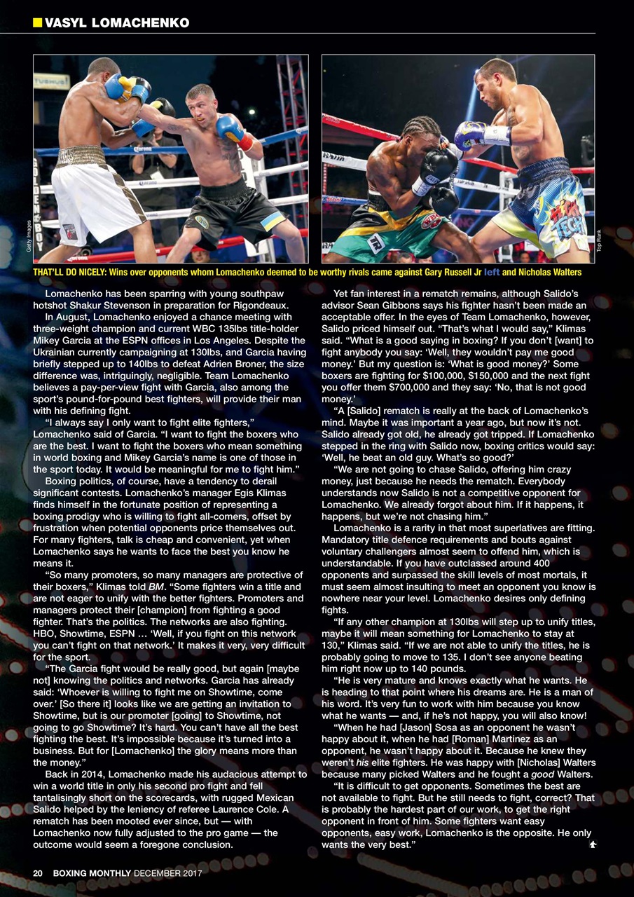 Boxing Monthly Preview Pages