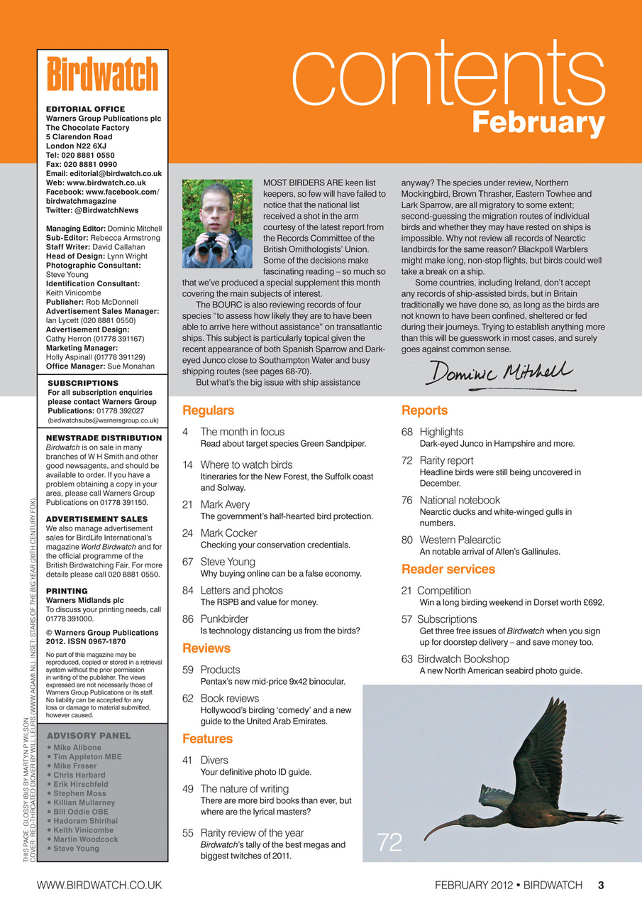 Birdwatch Magazine Preview Pages