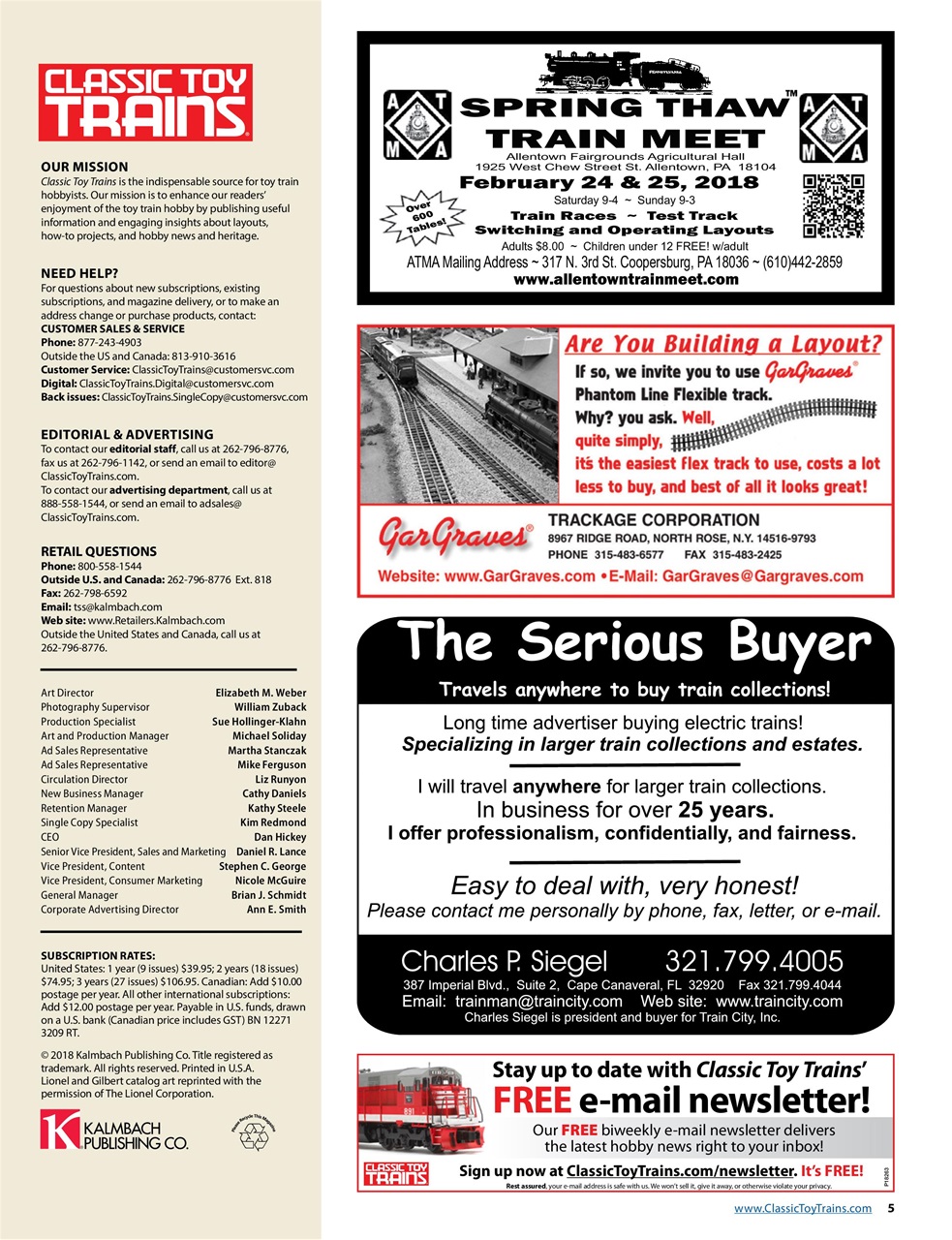 Classic Toy Trains Preview Pages