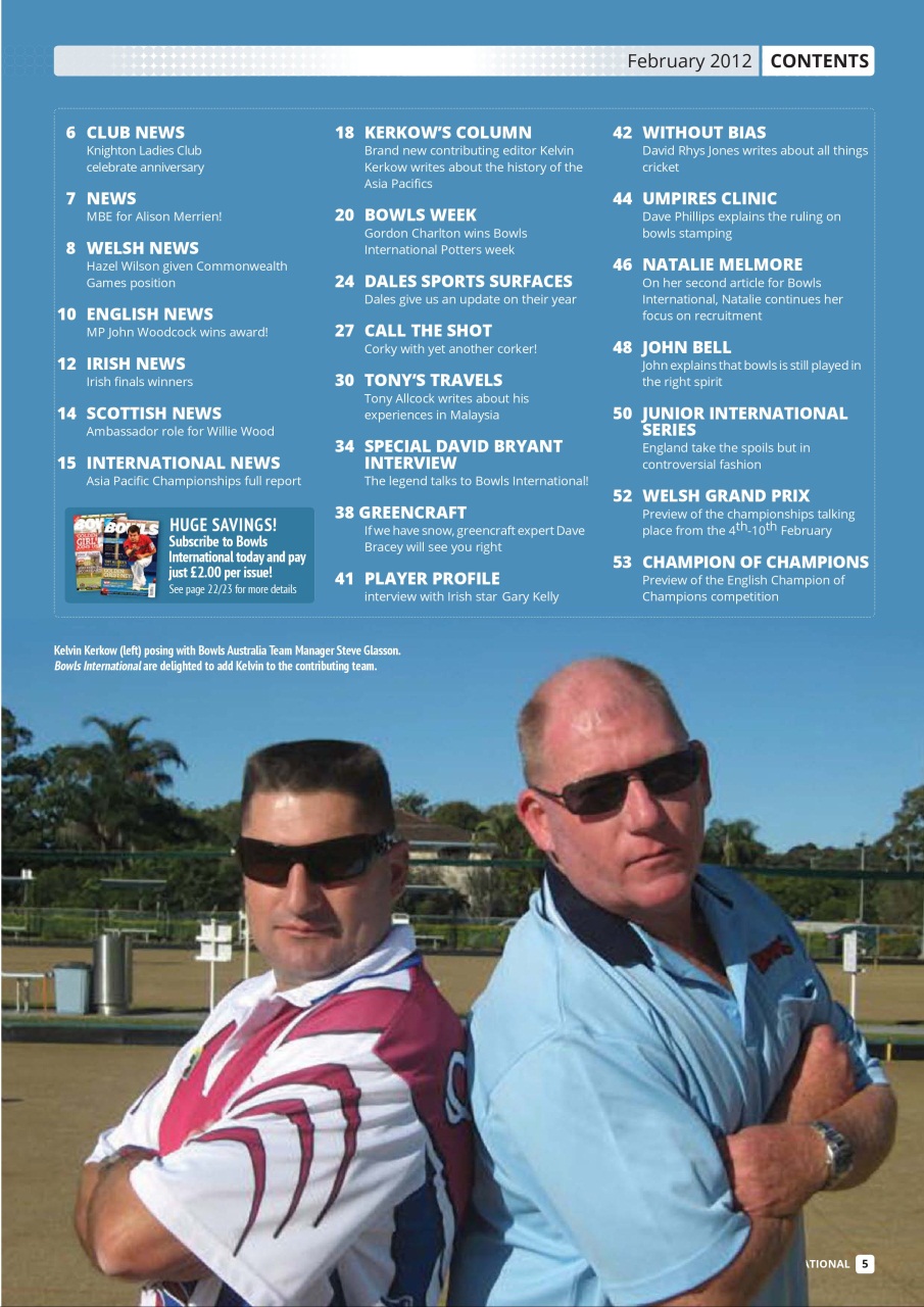 Bowls International Preview Pages