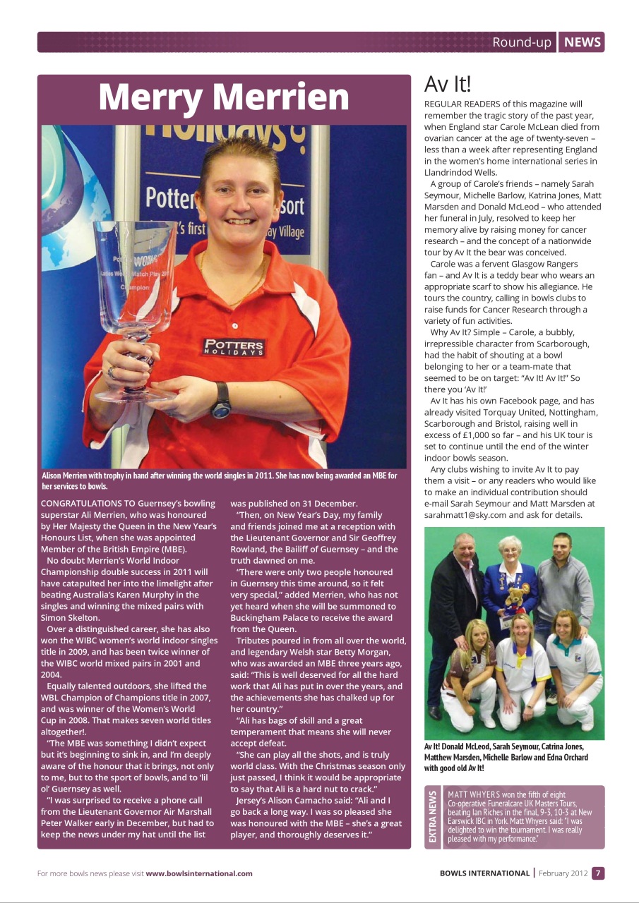 Bowls International Preview Pages