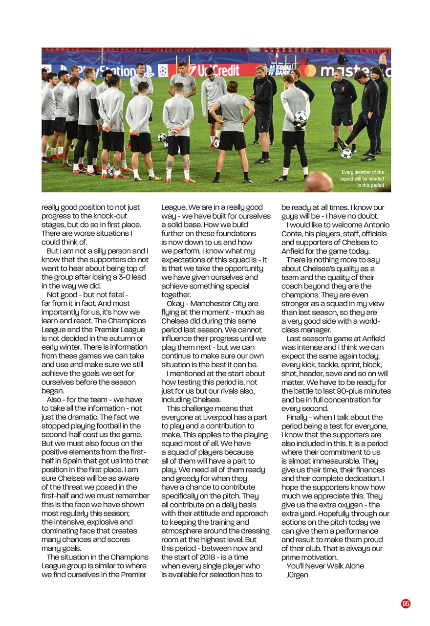 Liverpool FC Programmes Preview Pages