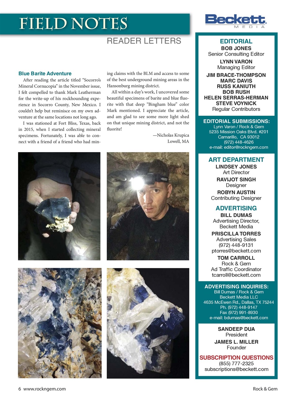 Rock&Gem Magazine Preview Pages