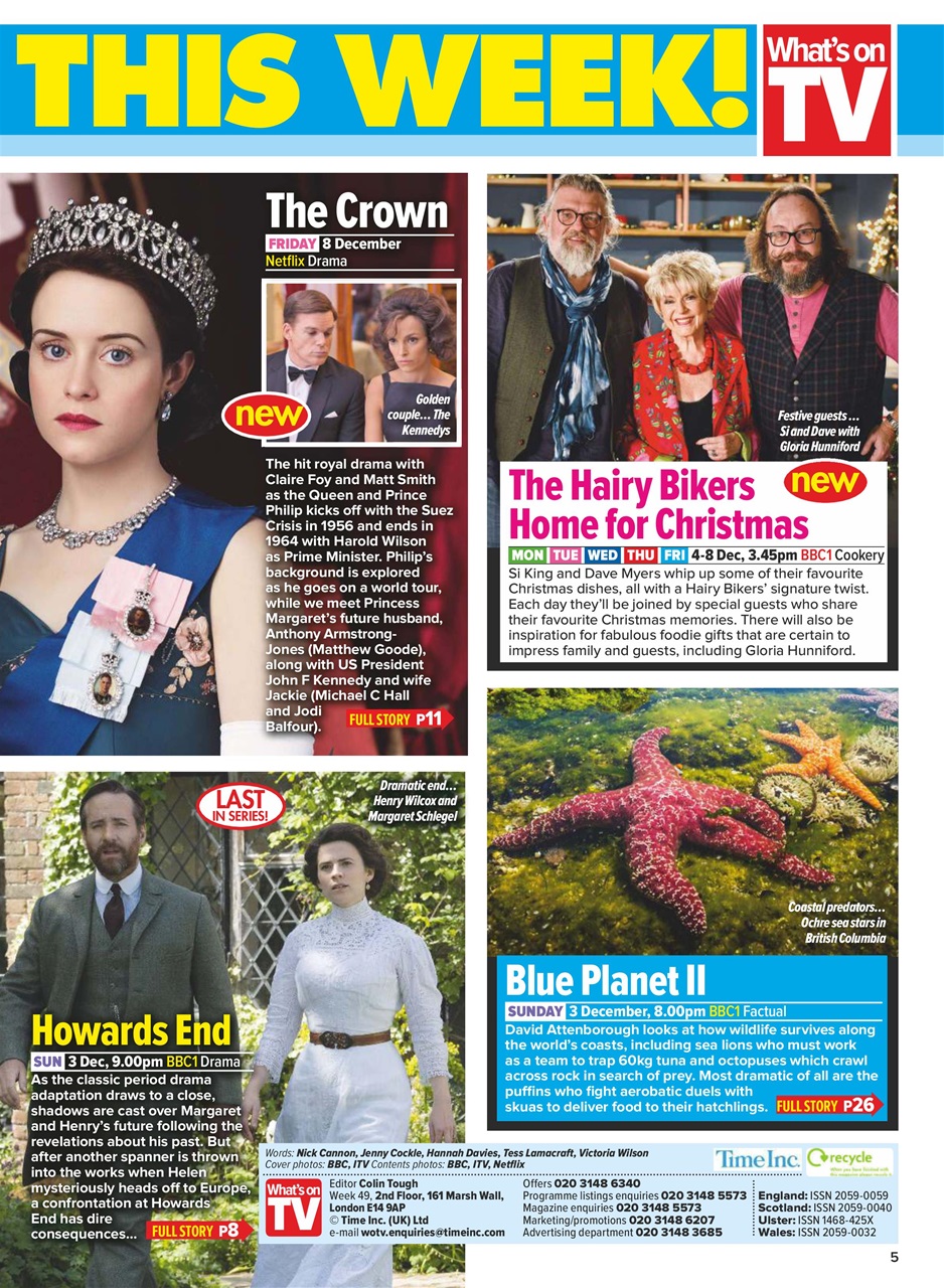 What's on TV Preview Pages