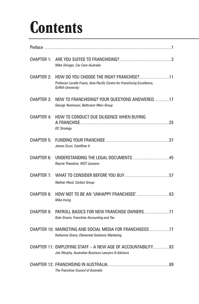 Business Franchise Guide Preview Pages