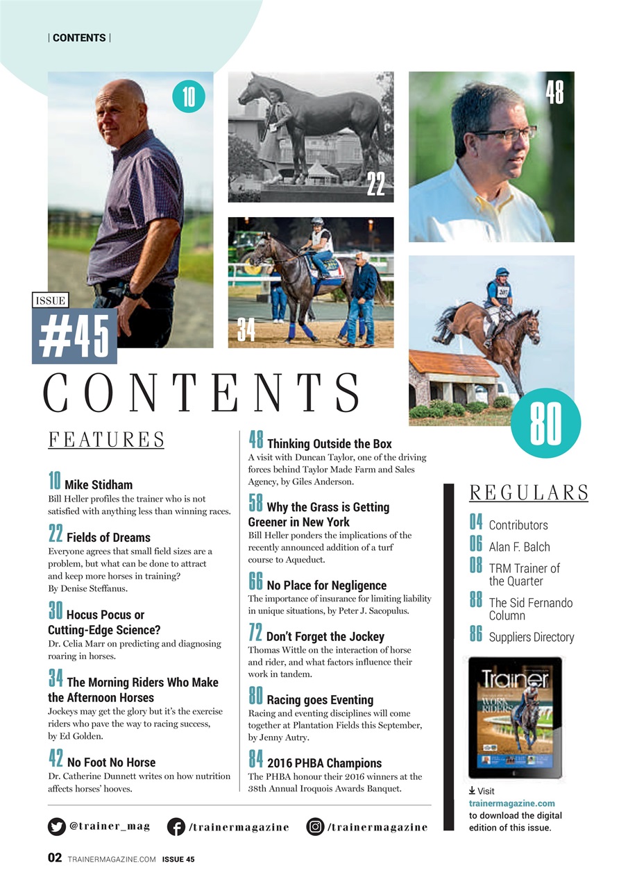 North American Trainer Magazine - horse racing Preview Pages