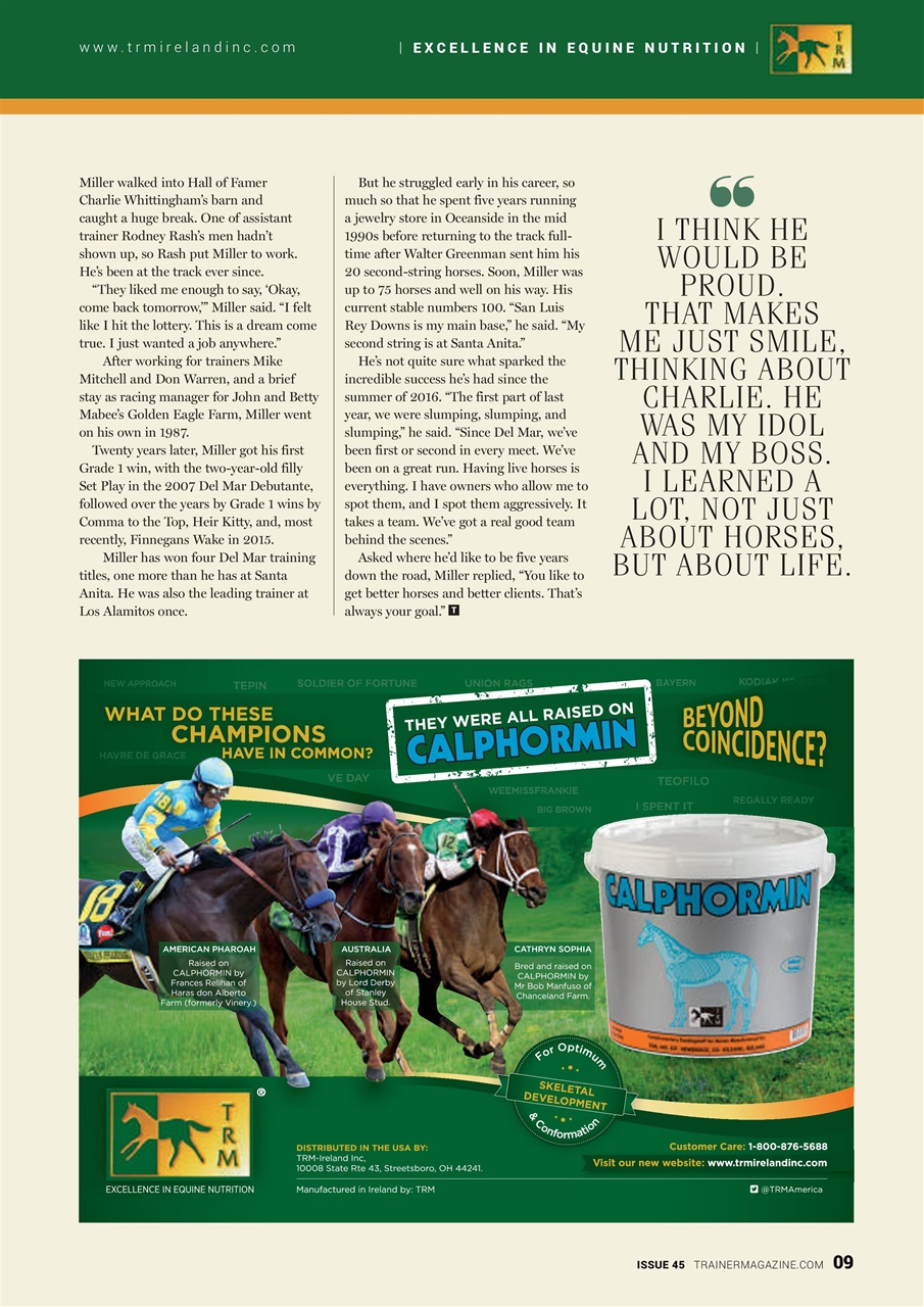 North American Trainer Magazine - horse racing Preview Pages