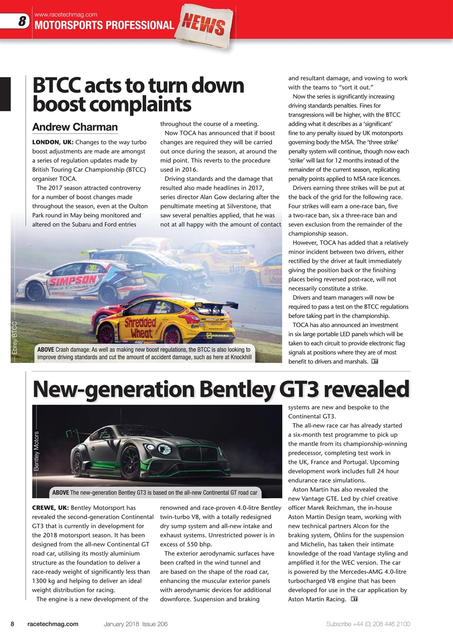 Race Tech Preview Pages