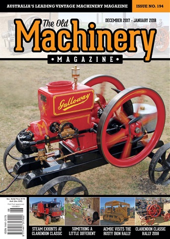 The Old Machinery Magazine issue Dec 2017 - Jan 2018