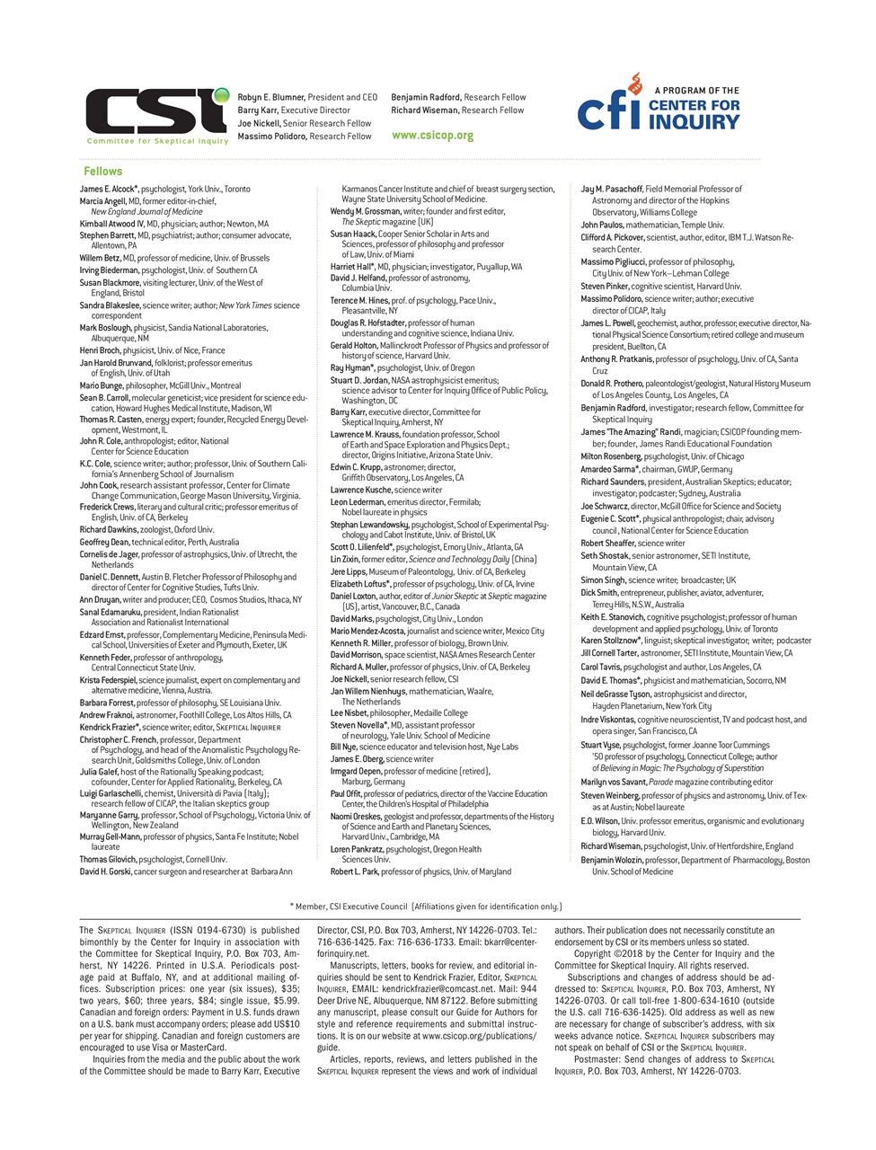 Skeptical Inquirer Preview Pages