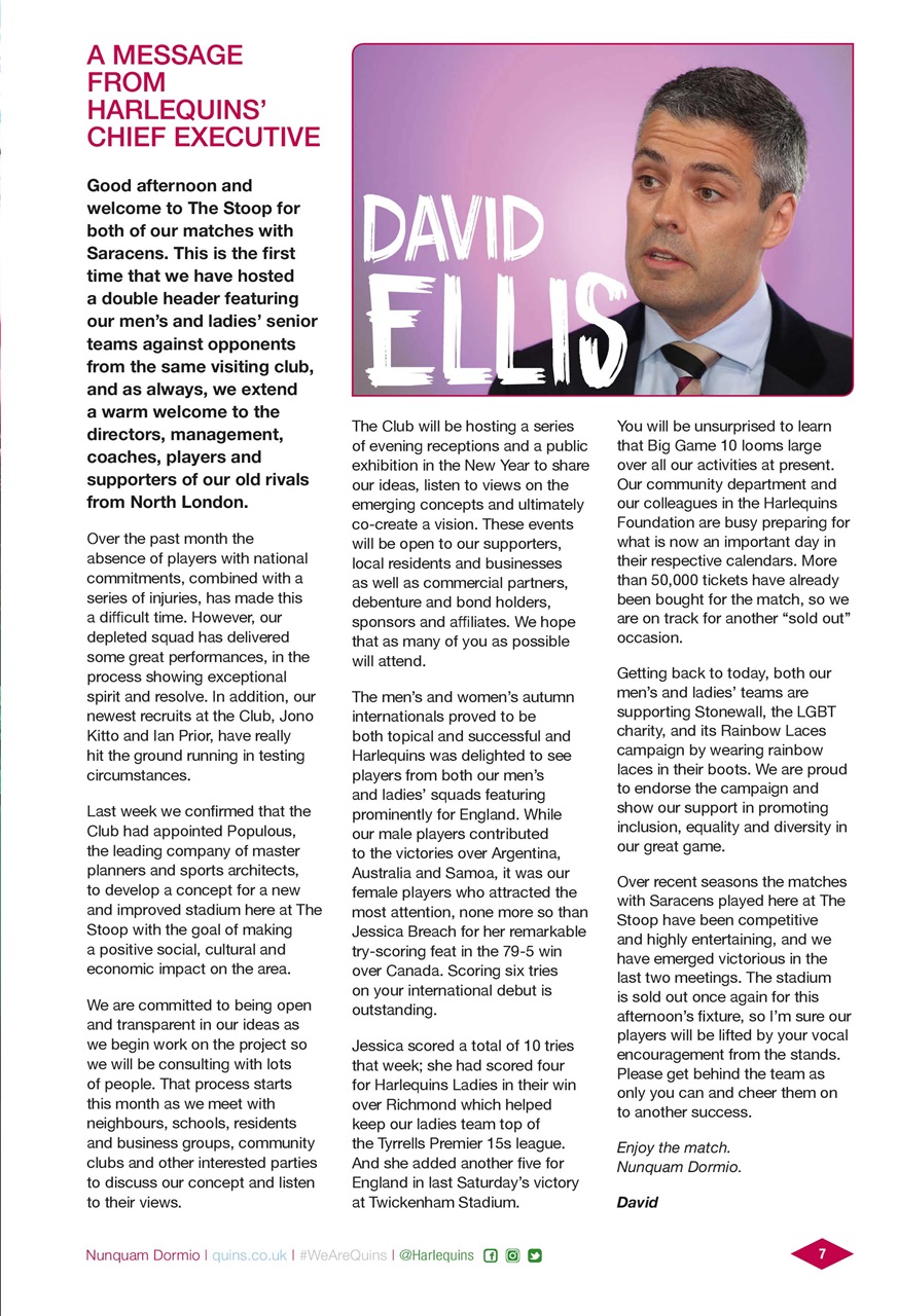 Harlequins Preview Pages