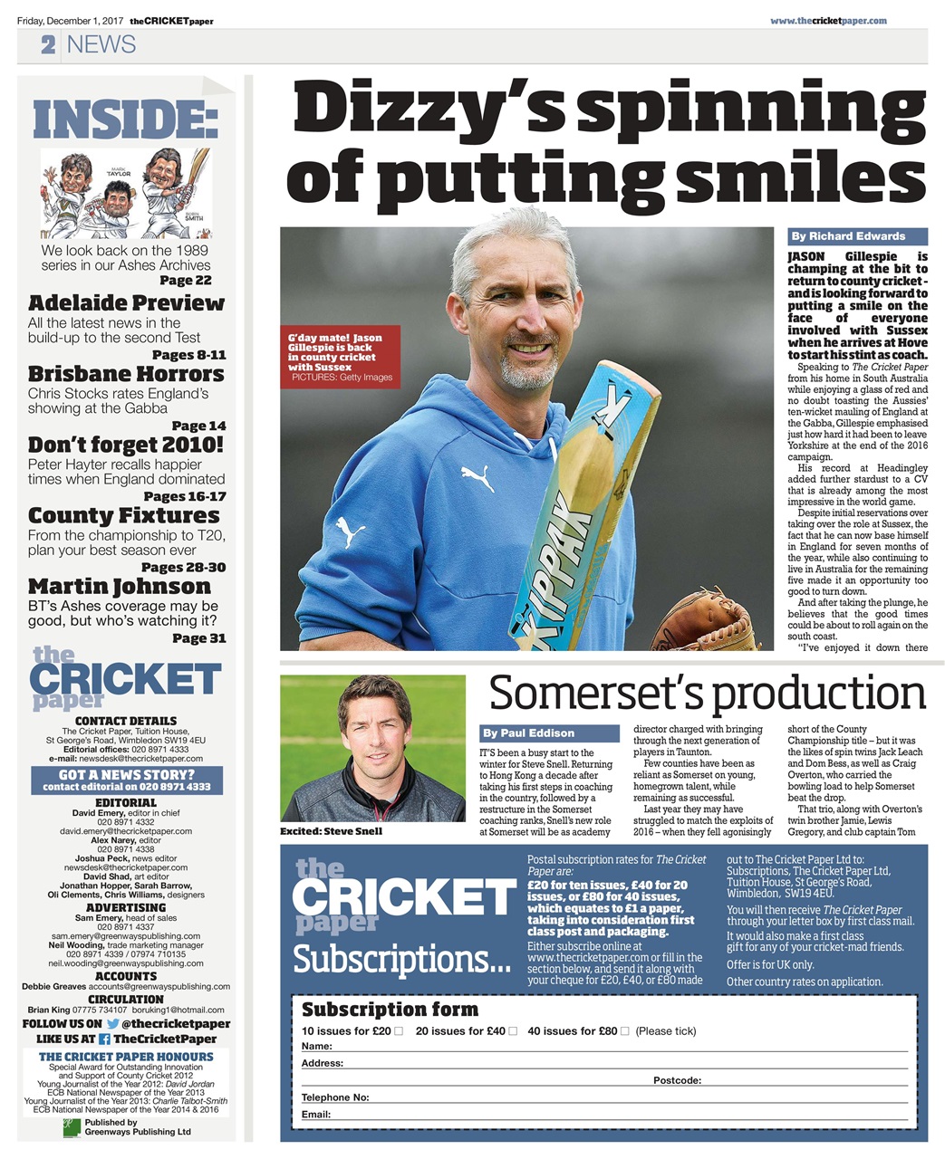 The Cricket Paper Preview Pages
