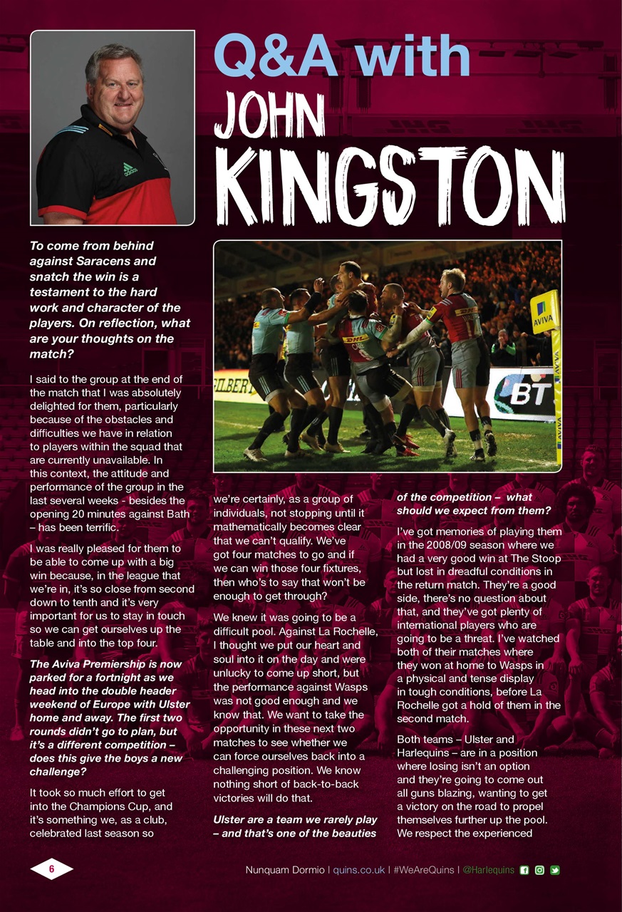 Harlequins Preview Pages