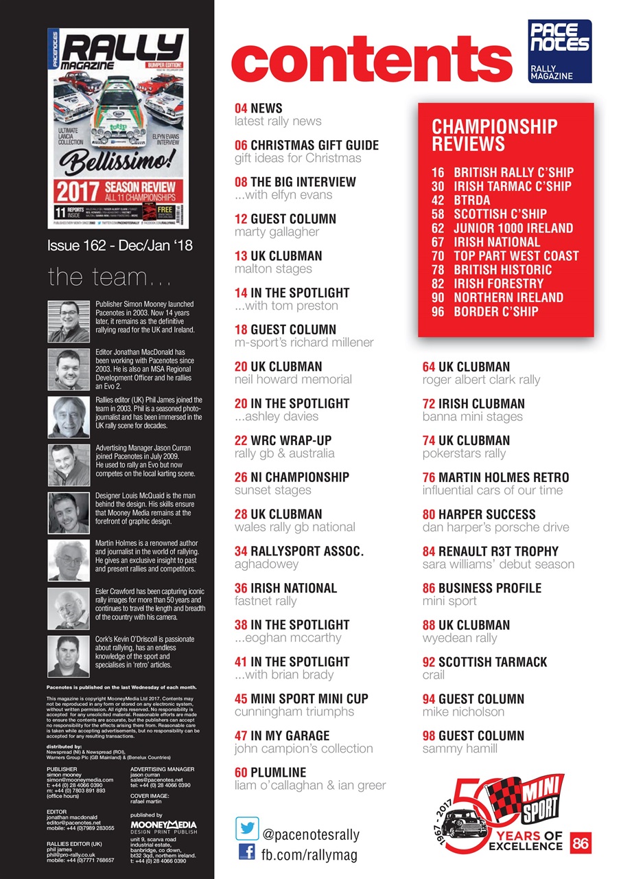 Pacenotes Rally magazine Preview Pages