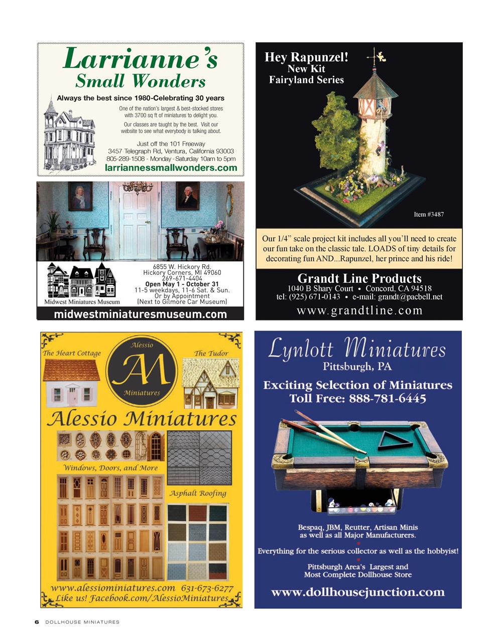 Dollhouse Miniatures Preview Pages