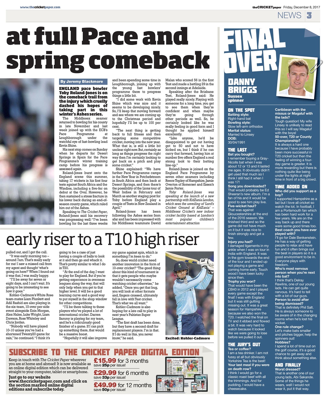 The Cricket Paper Preview Pages