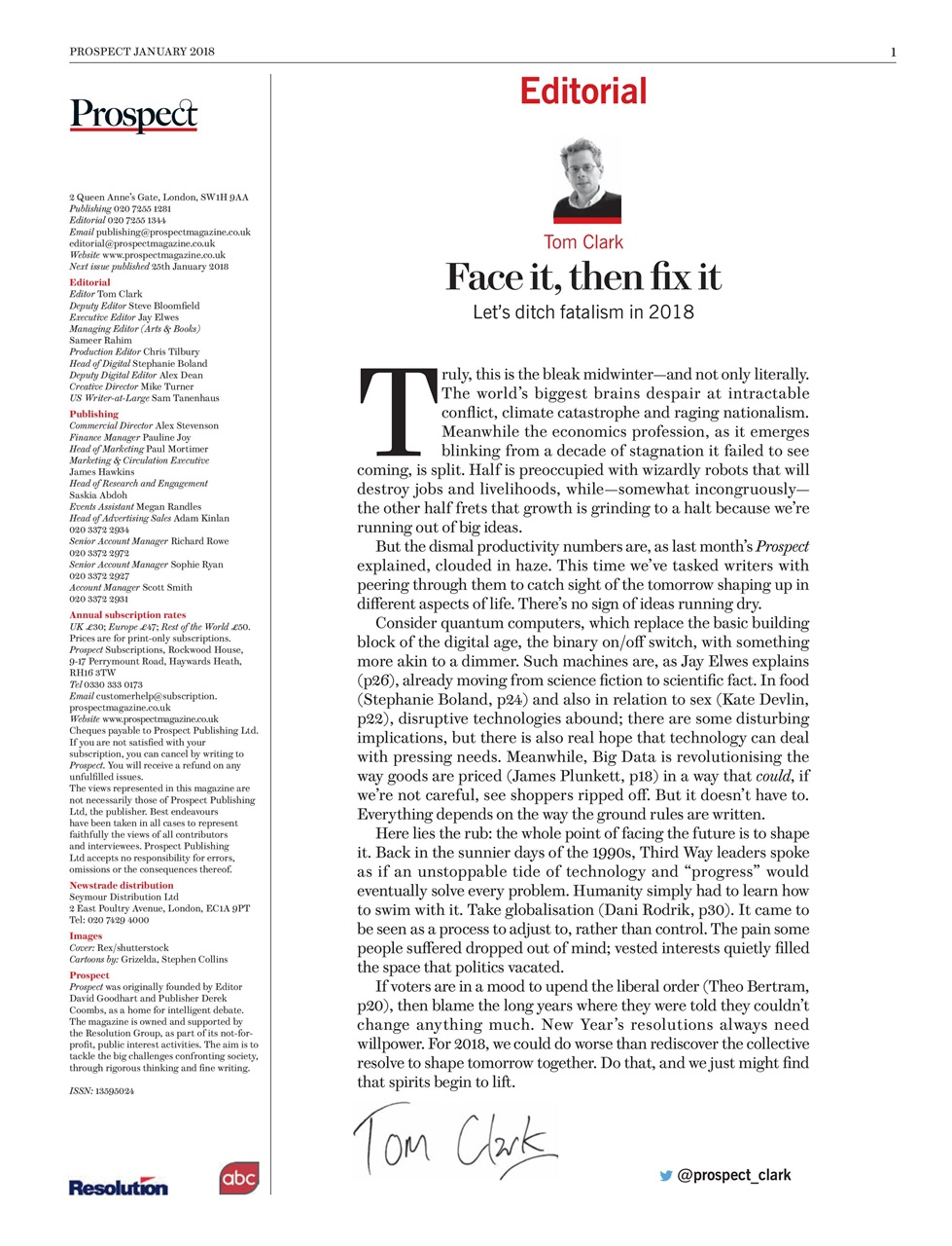 Prospect Magazine Preview Pages