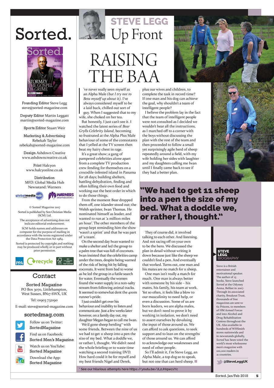 Sorted Magazine – The men's mag with morals Preview Pages