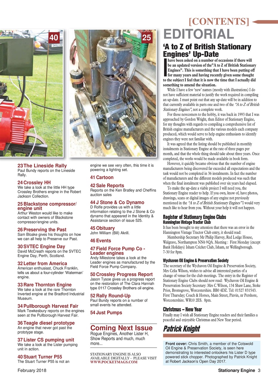 Stationary Engine Preview Pages