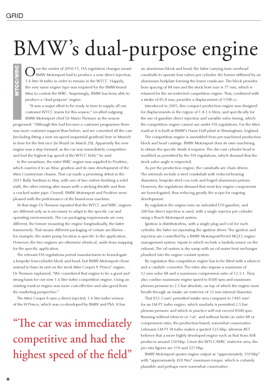 Race Engine Technology Preview Pages