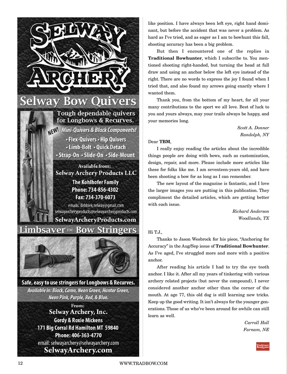 Traditional Bowhunter Magazine Preview Pages