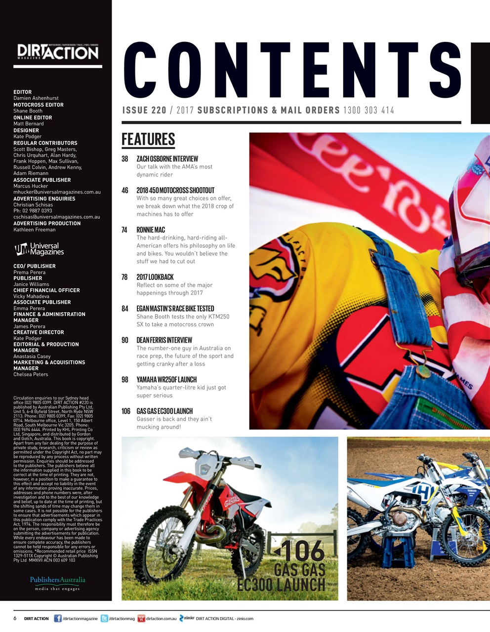 Dirt Action Preview Pages