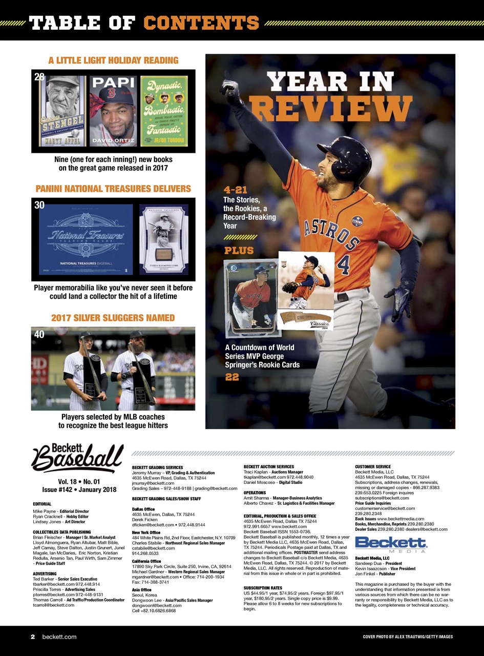 Beckett Baseball Magazine Preview Pages