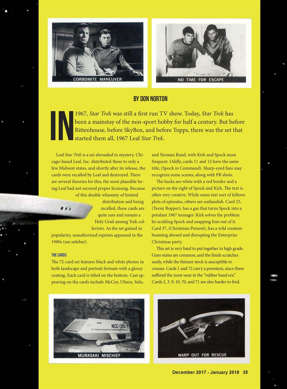 Non-Sport Update Magazine Preview Pages