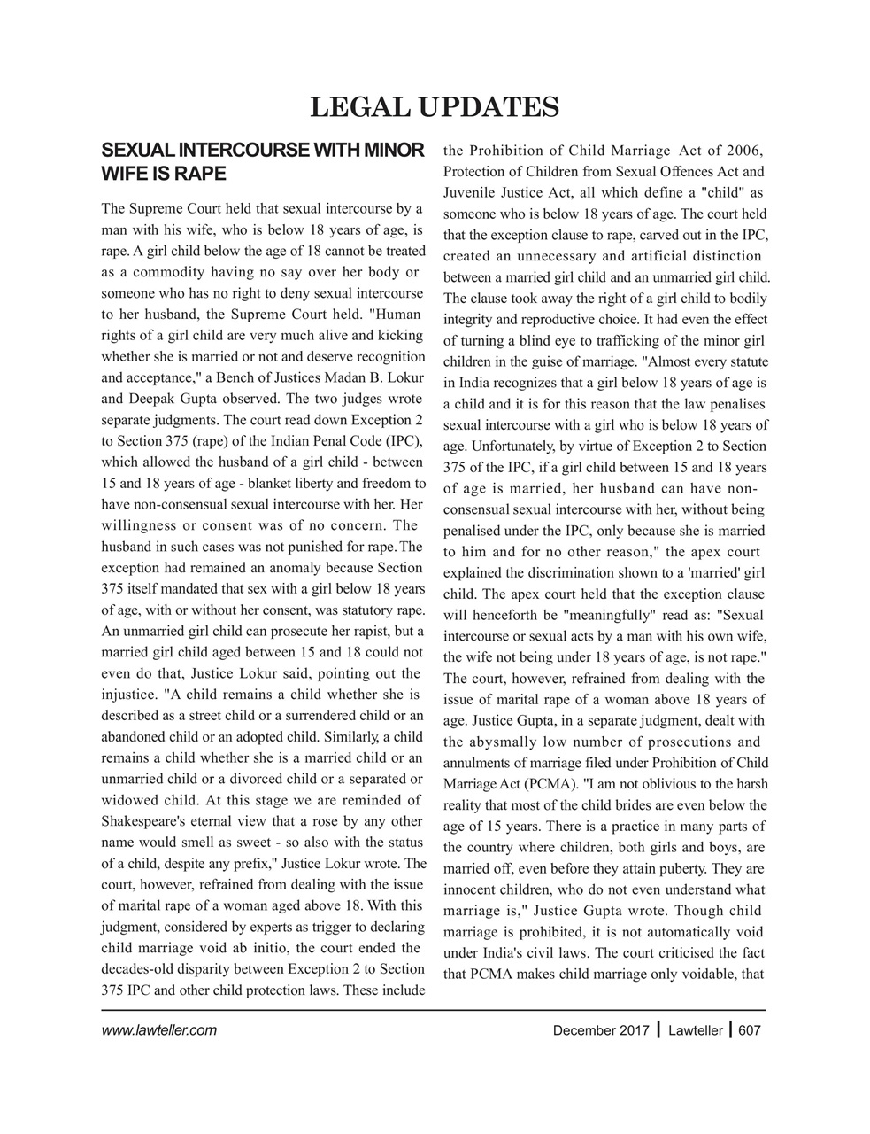 Lawteller – A Legal Awareness Magazine Preview Pages
