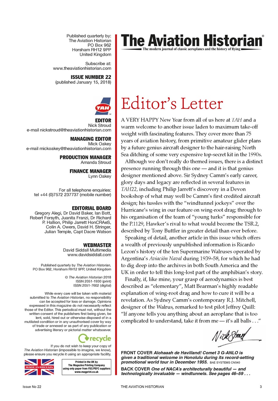 The Aviation Historian Magazine Preview Pages