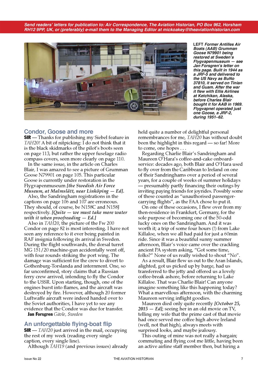 The Aviation Historian Magazine Preview Pages