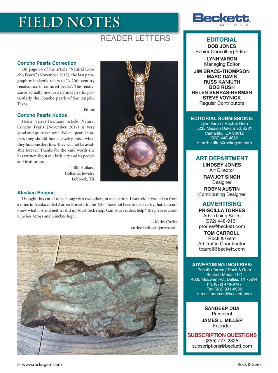 Rock&Gem Magazine Preview Pages