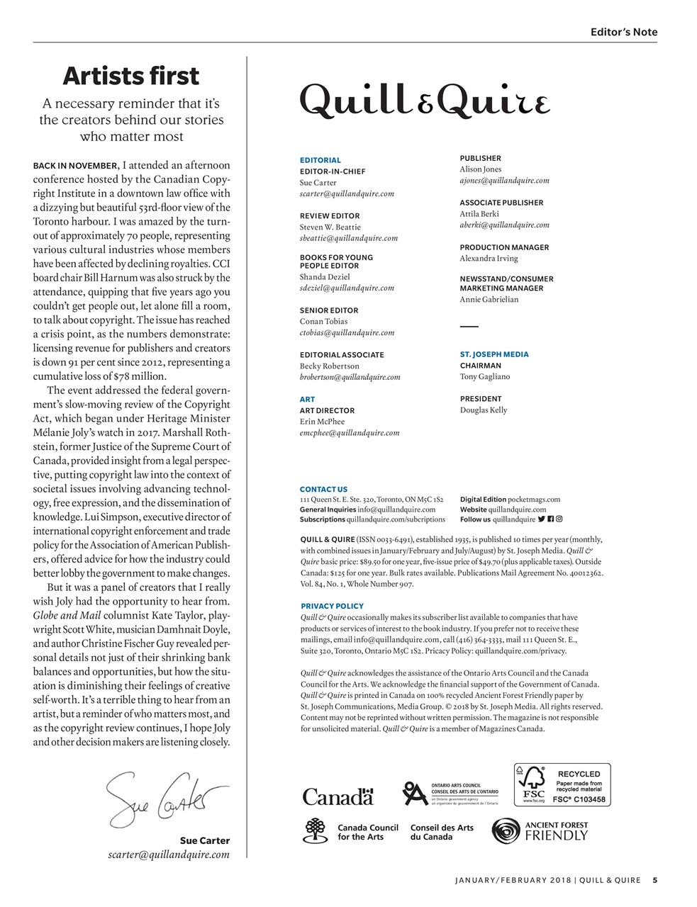 Quill & Quire Preview Pages