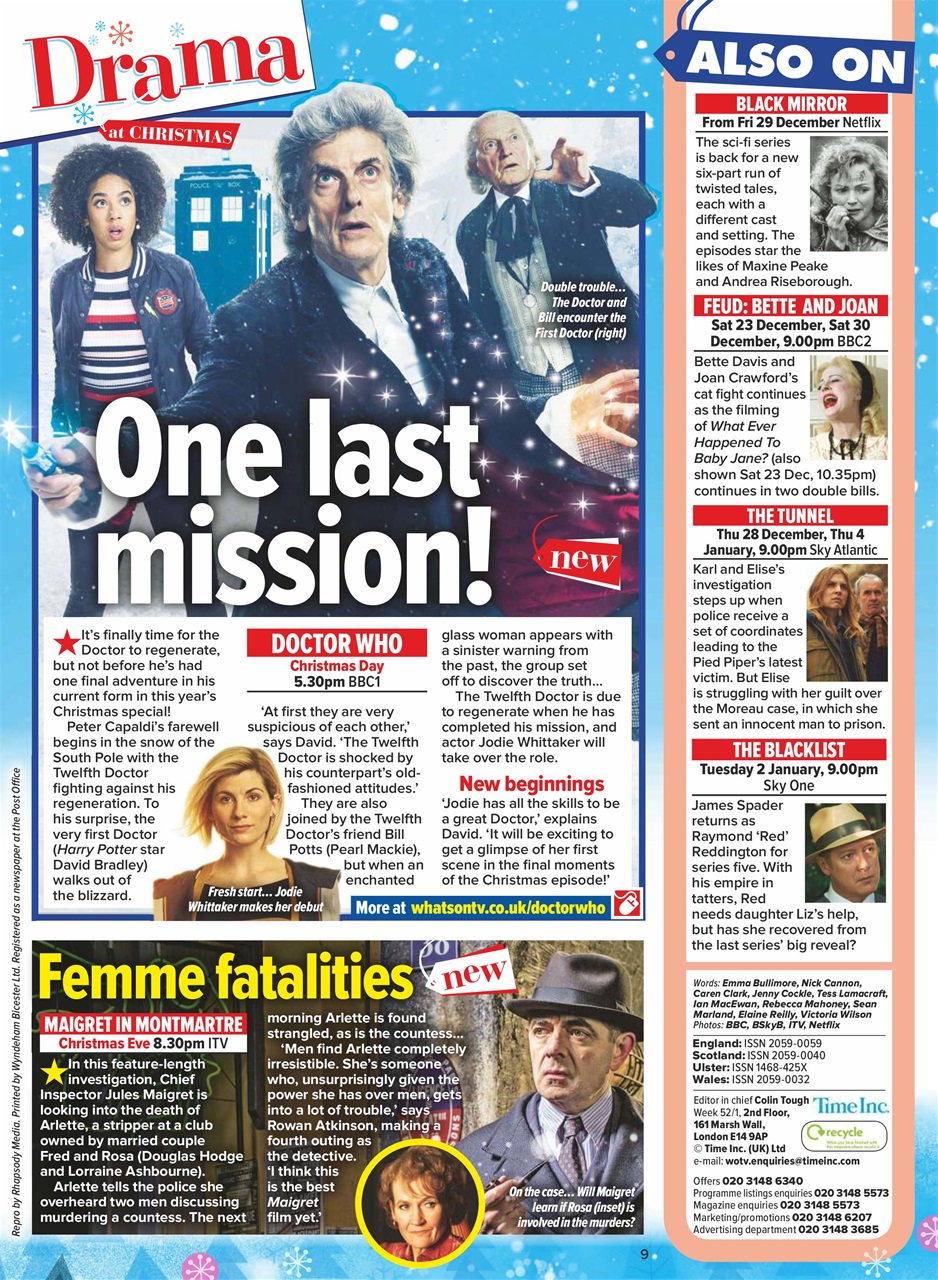 What's on TV Preview Pages