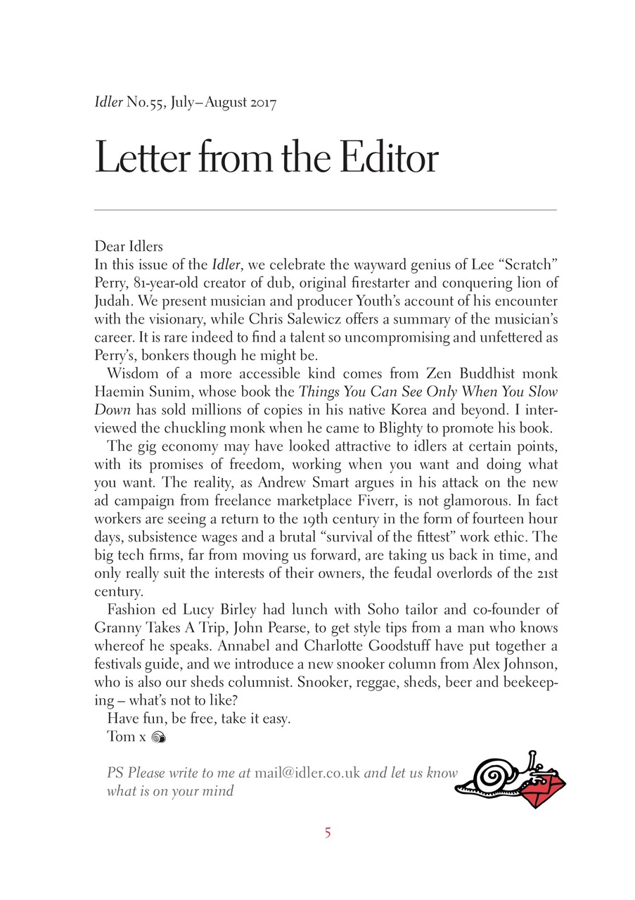 The Idler Magazine Preview Pages