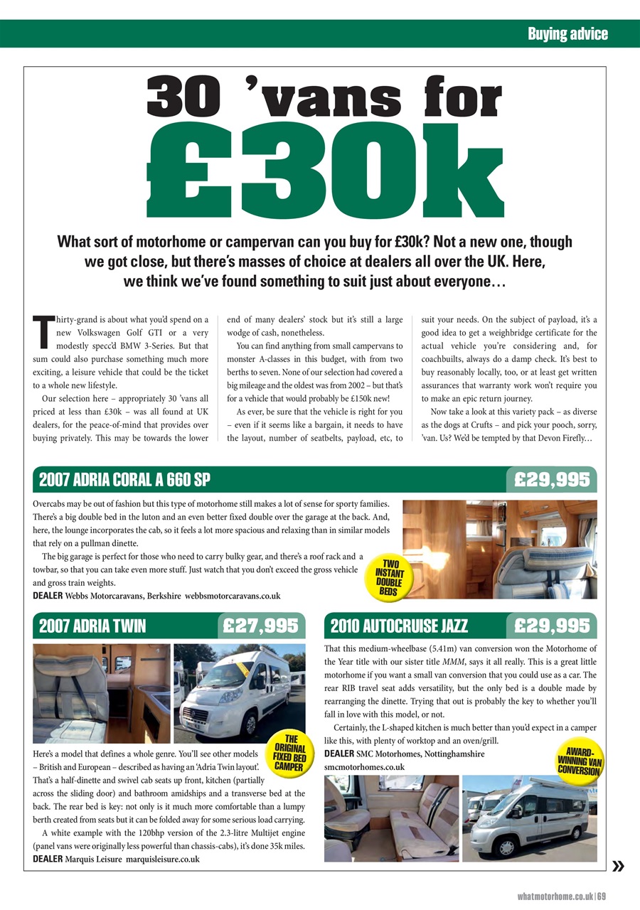 What Motorhome magazine Preview Pages