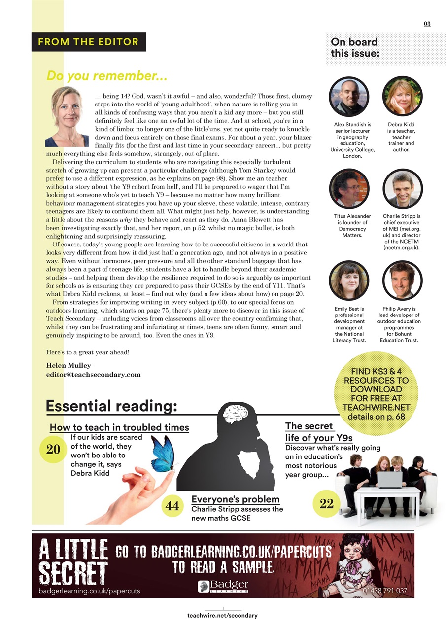 Teach Secondary Preview Pages