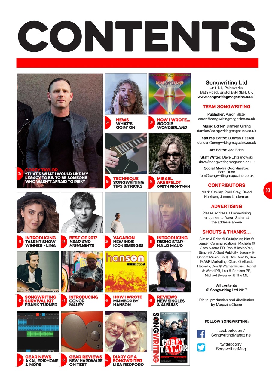 Songwriting Magazine Preview Pages