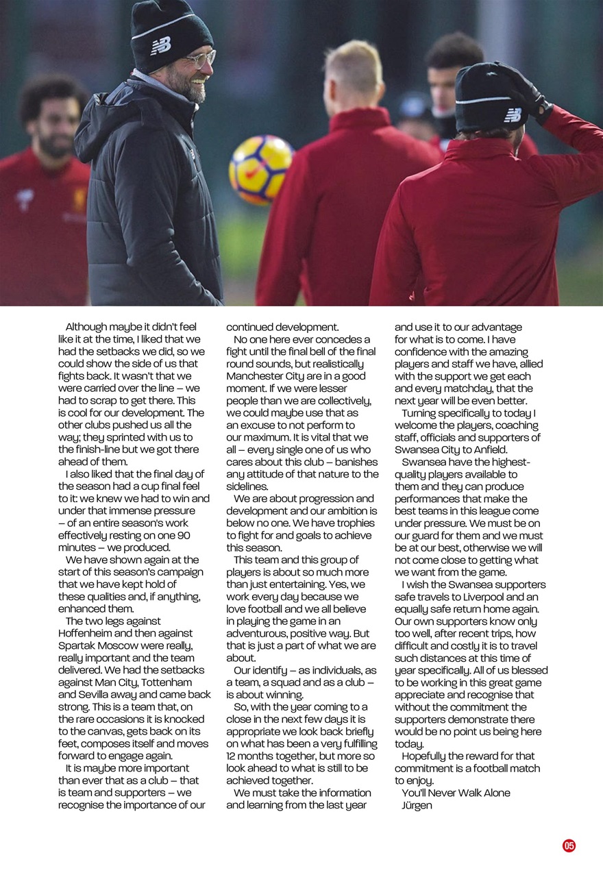 Liverpool FC Programmes Preview Pages