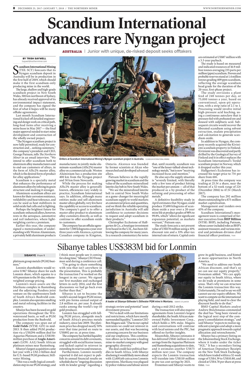 The Northern Miner Preview Pages