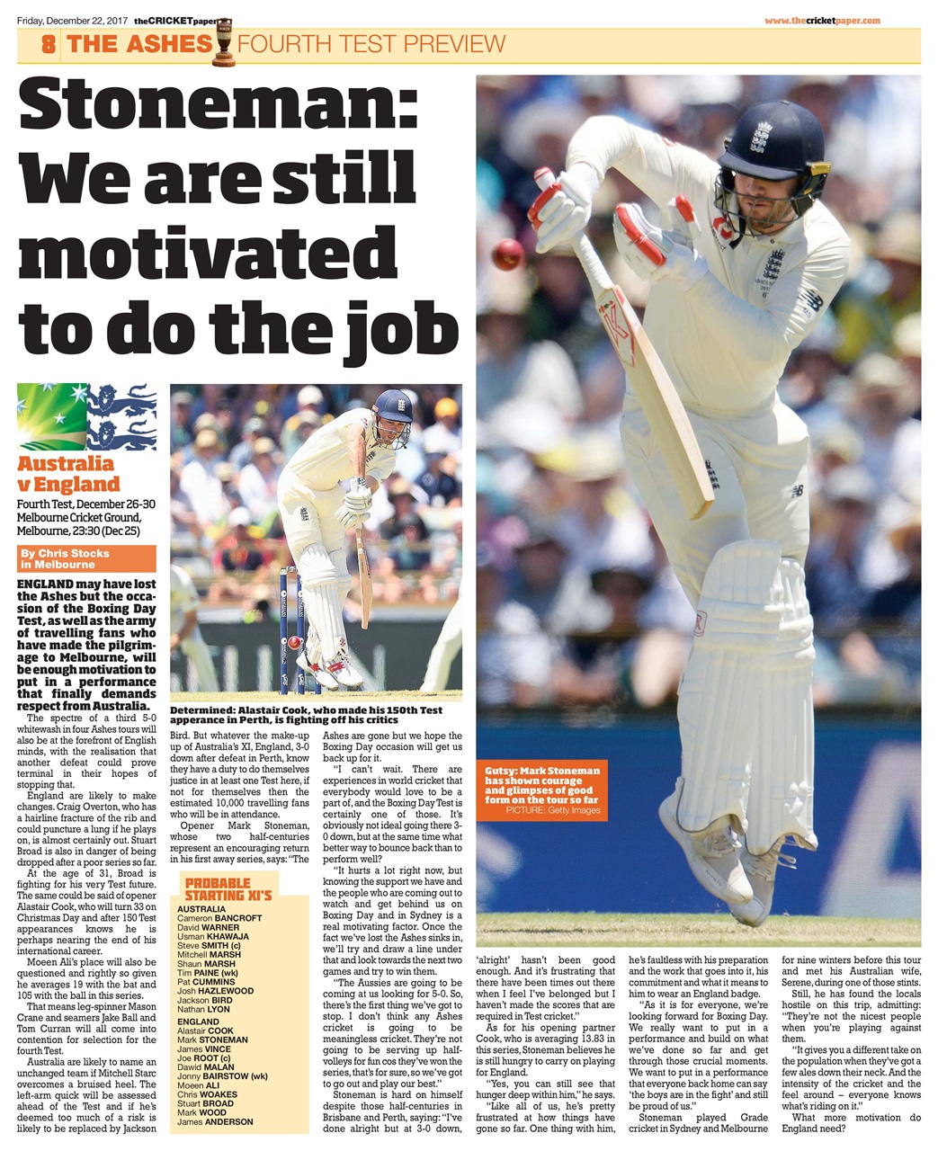 The Cricket Paper Preview Pages