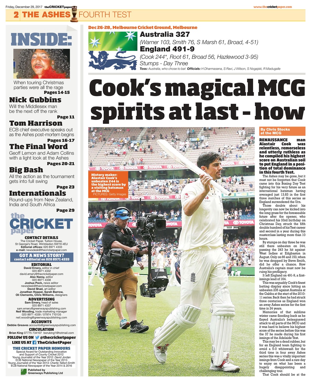 The Cricket Paper Preview Pages