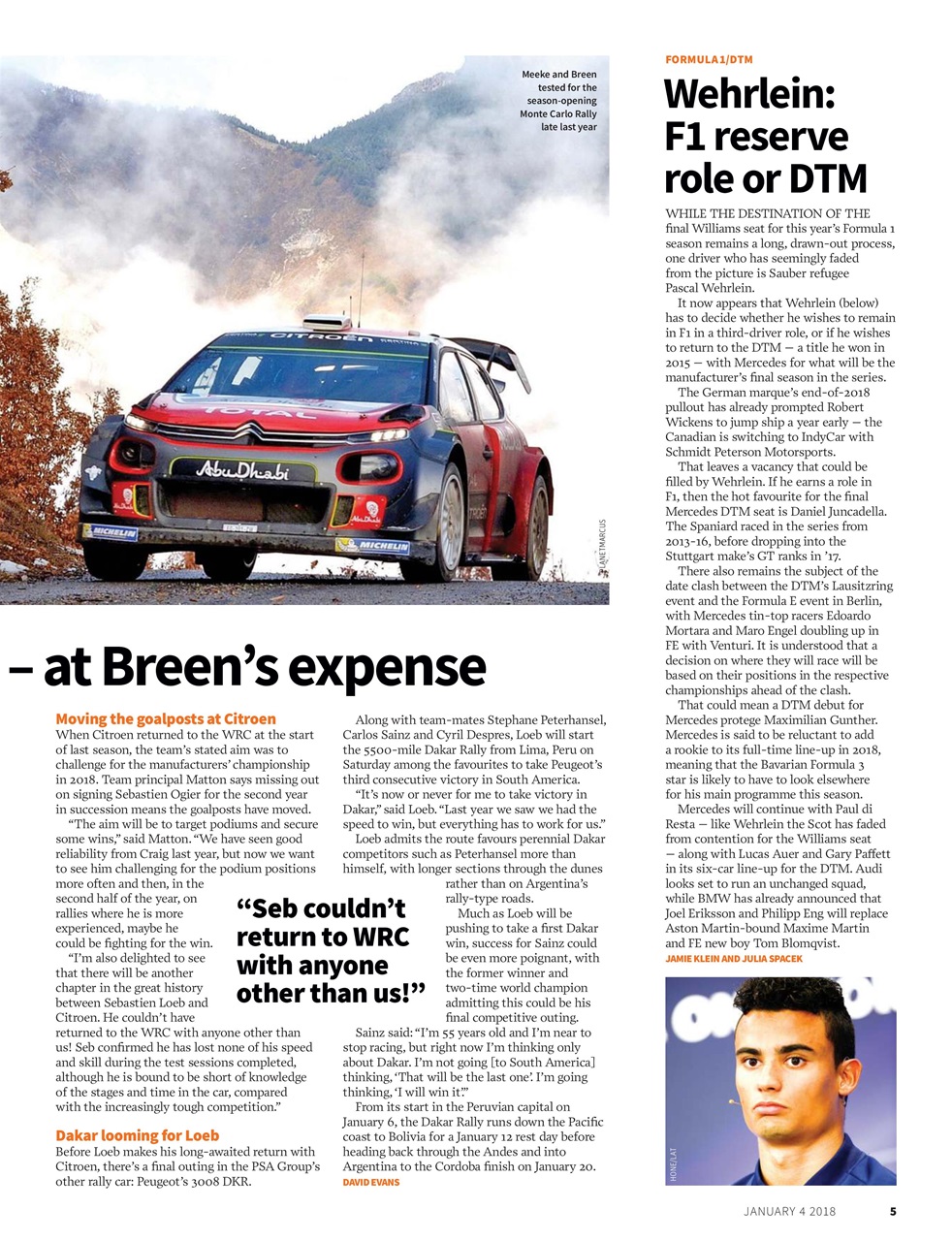 Autosport Preview Pages