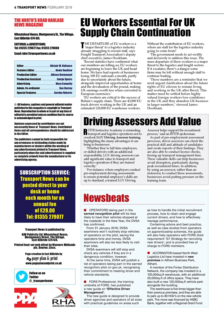 Transport News Preview Pages