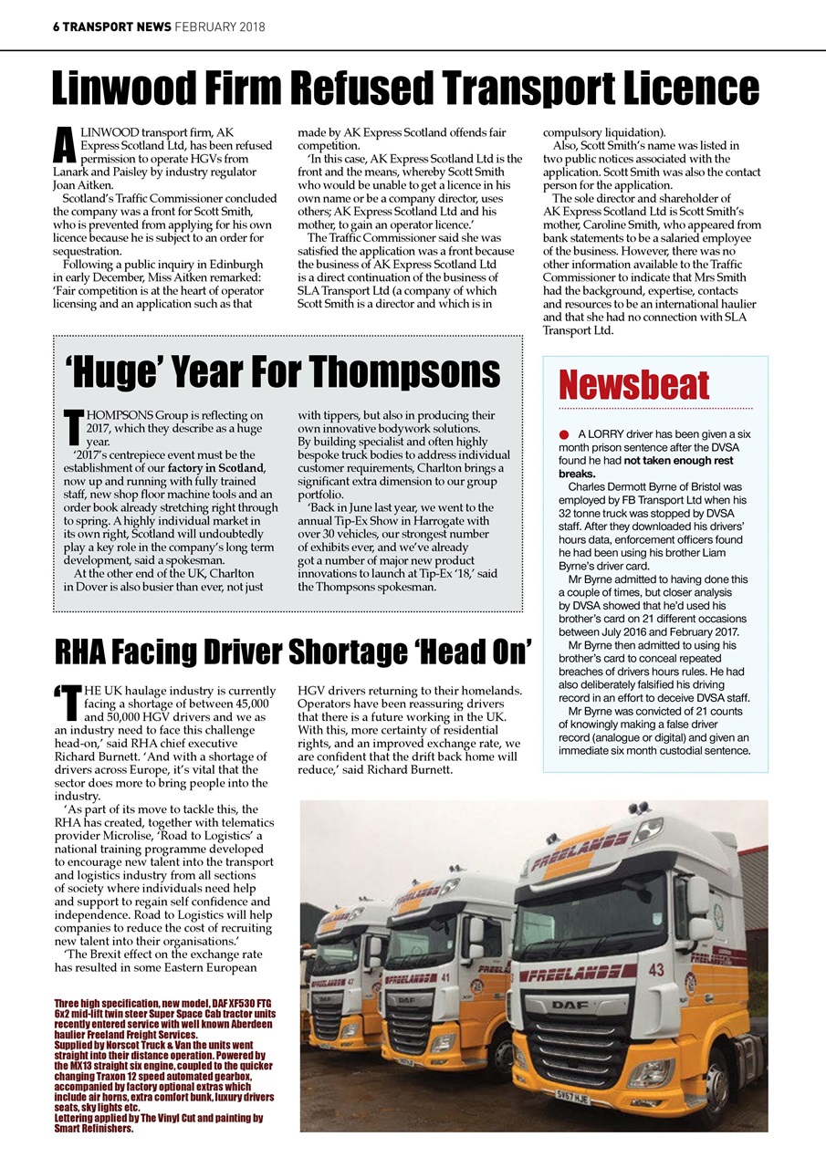 Transport News Preview Pages