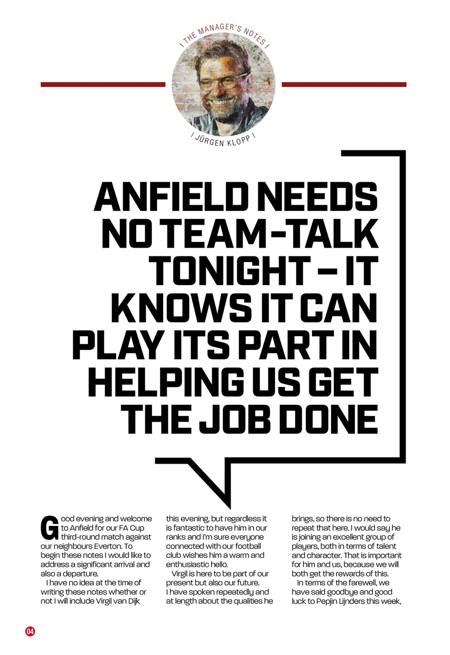 Liverpool FC Programmes Preview Pages