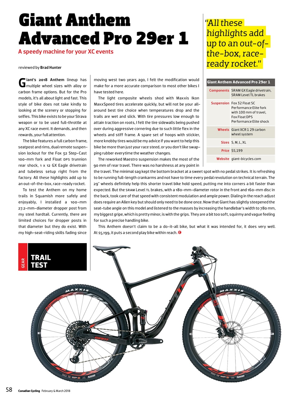 Canadian Cycling Magazine Preview Pages