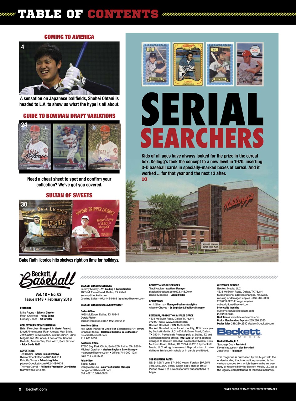 Beckett Baseball Magazine Preview Pages