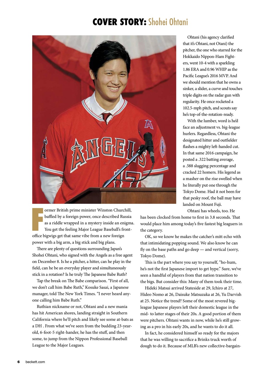 Beckett Baseball Magazine Preview Pages